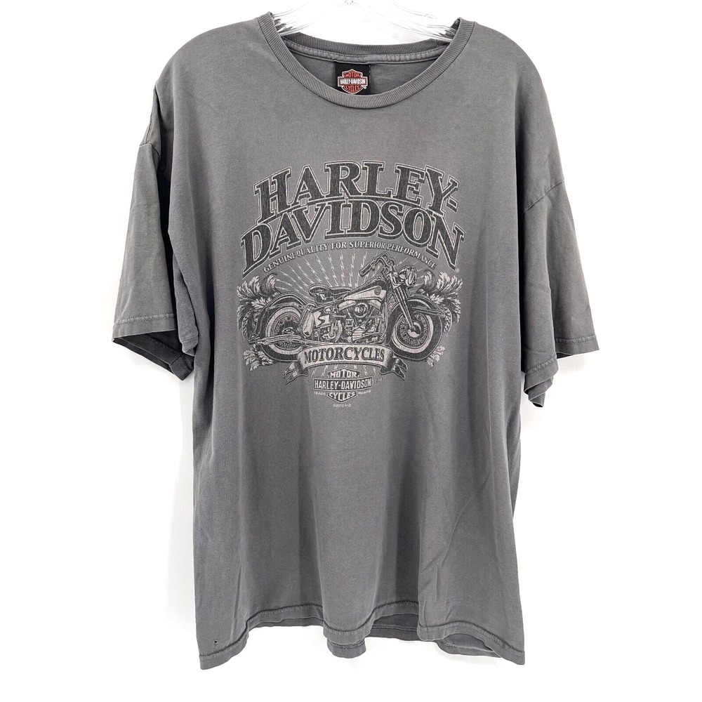 HARLEY DAVIDSON Men's Sz XL* Gray RAPID CITY SD Short-Sleeve T-Shirt Distressed